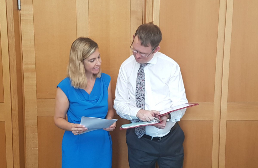 Andrea discussing Morley Station with Paul Maynard MP