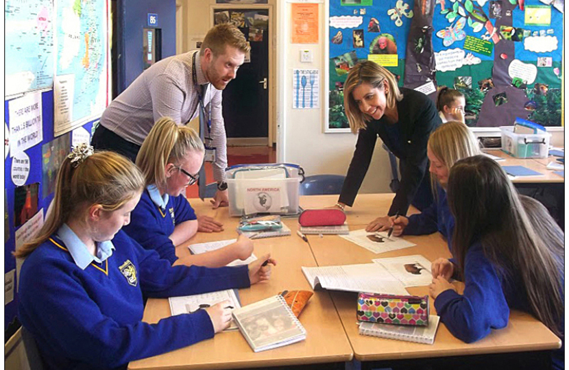 Andrea Jenkyns visiting school children
