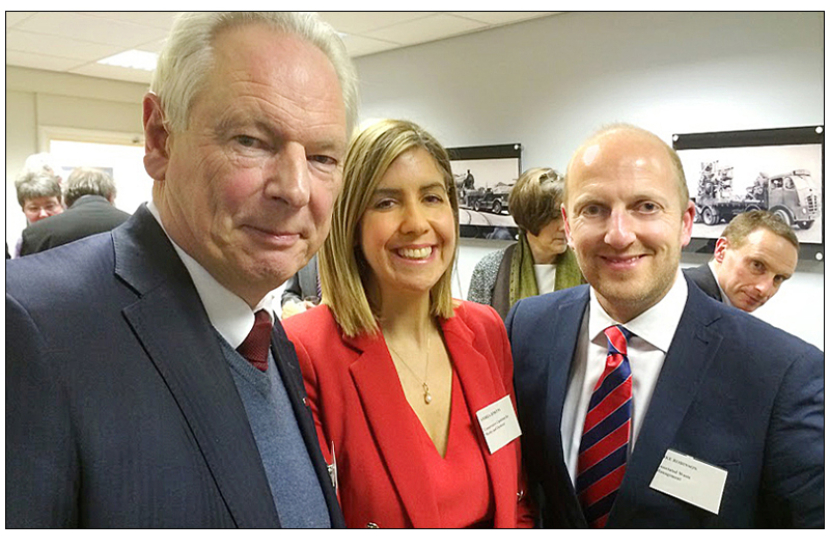 Francis Maude with Andrea Jenkyns and local businessman