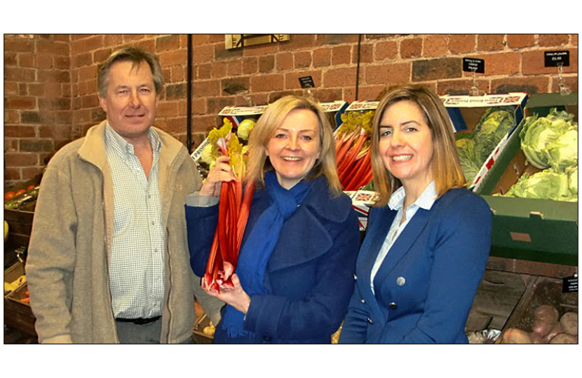 Liz Truss visiting the rhubarb triangle