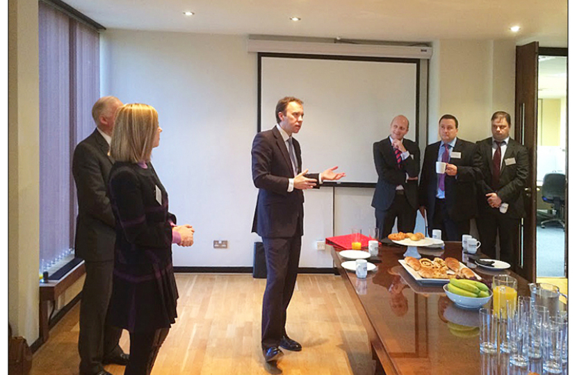 Matt Hancock addressing local business leaders