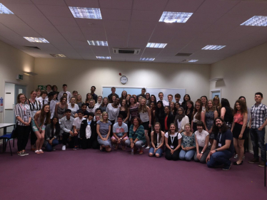 Andrea with NCS attendees